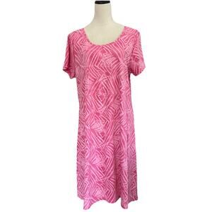 Fresh Produce Dress Women XXL Pink Papaya Fruit Design Cotton Made In USA Casual